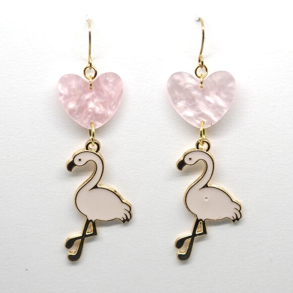 Pink Flamingo Earrings - Picture 1 of 5